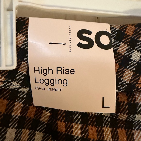 SO Women’s Plaid High Rise Legging Pants - Picture 3 of 4